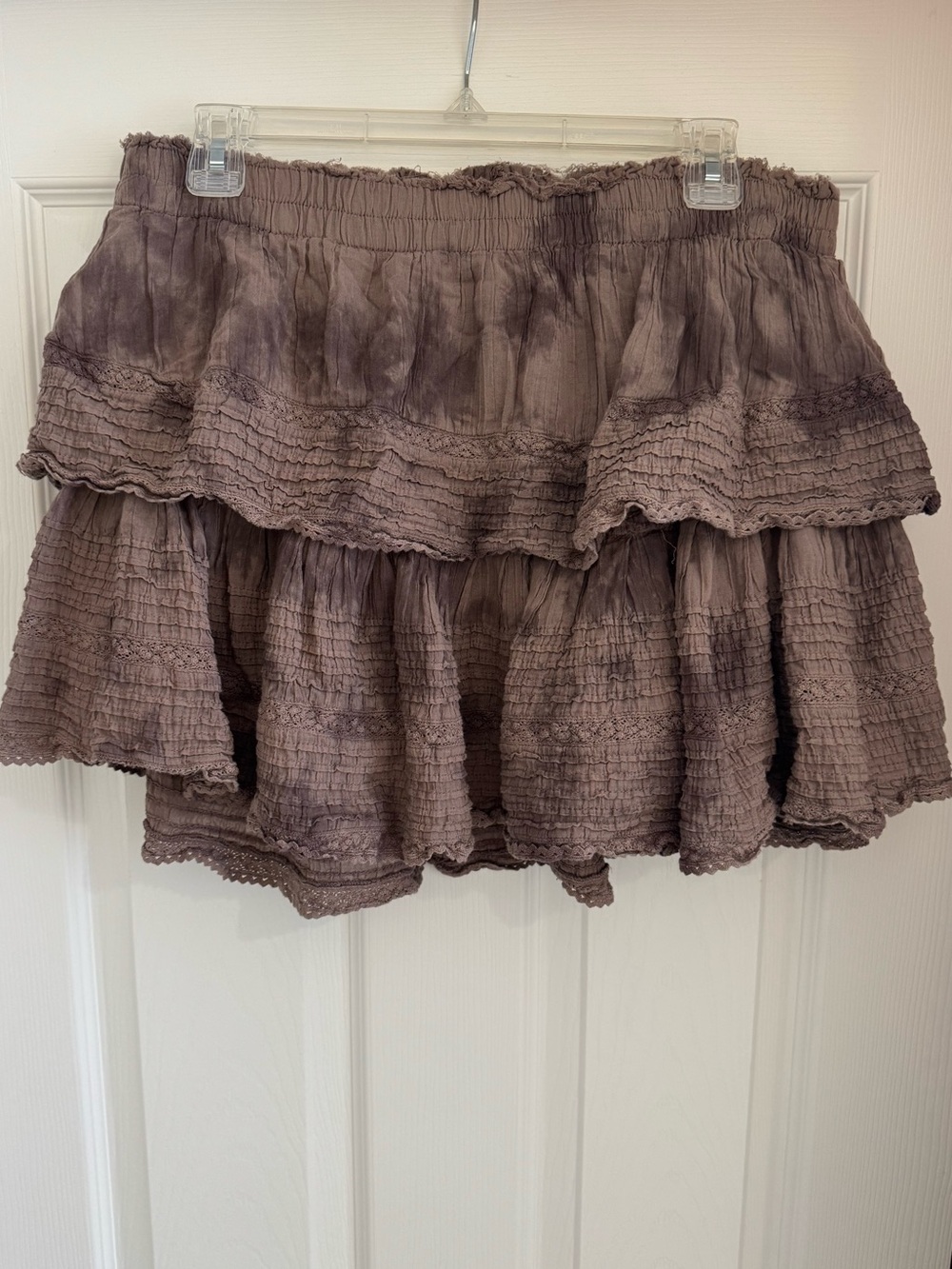 Aerie Taupe/brown Ruffled Tiered Mini Skirt XL/TG